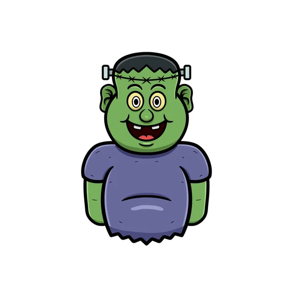 Mascota Dibujos Animados Frankenstein Lindo Man Vector Ilustración Vector De Stock