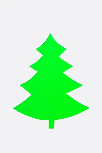 Рождественская Елка Ткани Неоново Зеленого Цвета Рождественская Рама Стиле Вырезанной — стоковое фото