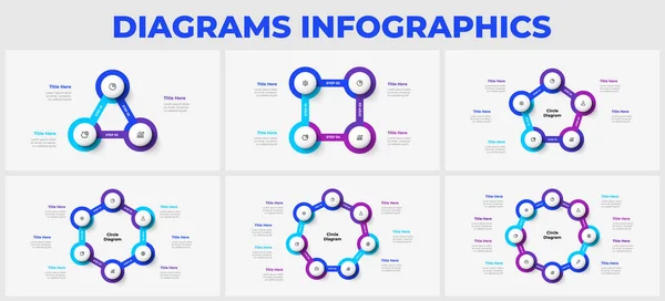 Zyklusdiagramme Mit Und Optionen Infografische Design Vorlage Vektor Illustration Für — Stockvektor