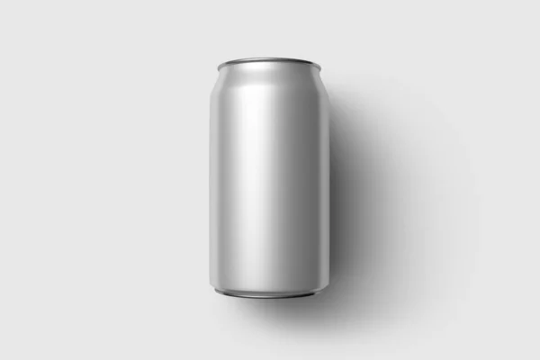 350Ml Energy Drink Soda Can Mockup Template Isolated Light Grey — Stockfoto