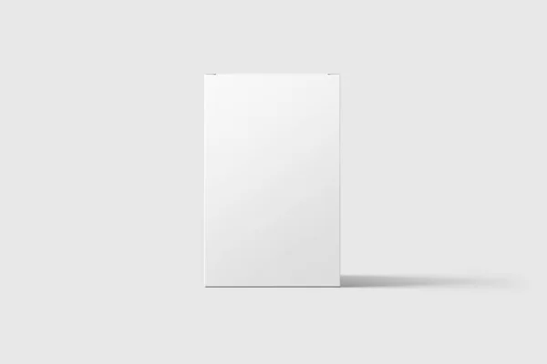 Flat Rectangle Cardboard Package Box Mockup Light Grey Background Mockup — Fotografia de Stock