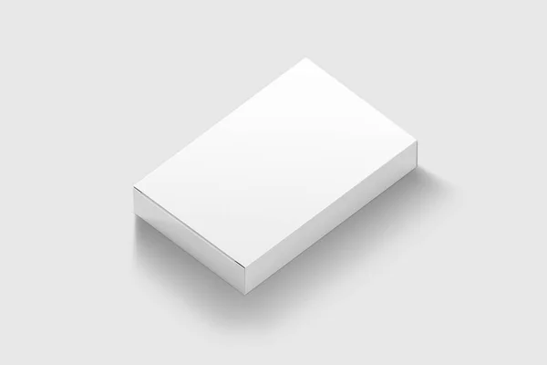Flat Rectangle Cardboard Package Box Mockup Light Grey Background Mockup — Stockfoto
