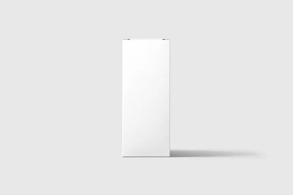 矩形纸板箱包装模型 浅灰色背景 为您的设计准备了模拟模板 — 图库照片