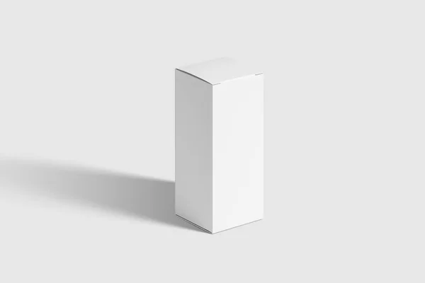 Rectangle Cardboard Package Box Mockup Light Grey Background Mockup Template — Stock Photo, Image