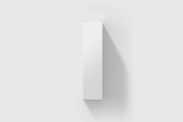 Long Rectangle Cardboard Package Box Mockup Light Grey Background Mockup — Stock Photo, Image