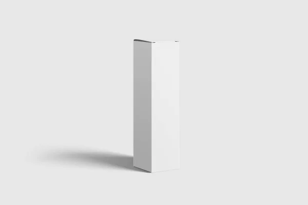 Long Rectangle Cardboard Package Box Mockup Light Grey Background Mockup — Stockfoto