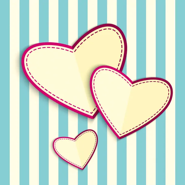 Karta Valentýna Abstraktní Pozadí Řezaným Papírovým Srdcem Vektorová Ilustrace — Stockový vektor