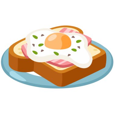Yağda yumurta ve pastırmalı ekmek.