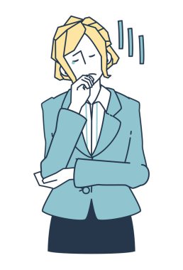 Takım elbiseli bir adam hayal kırıklığına uğruyor.