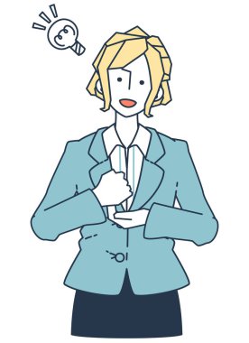 Stsu o kita josei ga hirameite iru irasuto