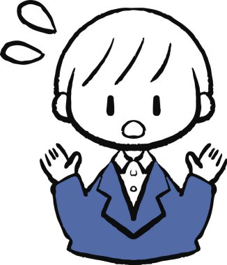 Paniğe kapılmış takım elbiseli bir adamın görüntüsü.