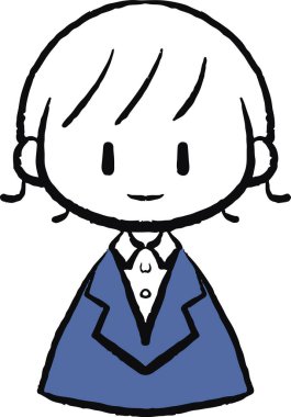 Takım elbiseli bir kadının gülümsemesi..