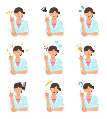 Doktorların çeşitli yüz ifadeleri.