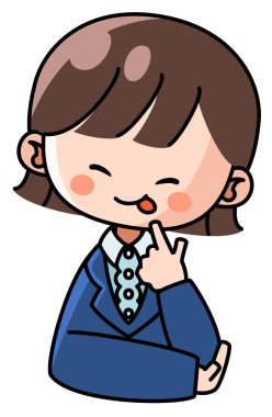 Takım elbiseli bir kadının dilini yalama sanatı.