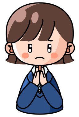 Ümitsizce yardım isteyen takım elbiseli bir kadın tasviri..