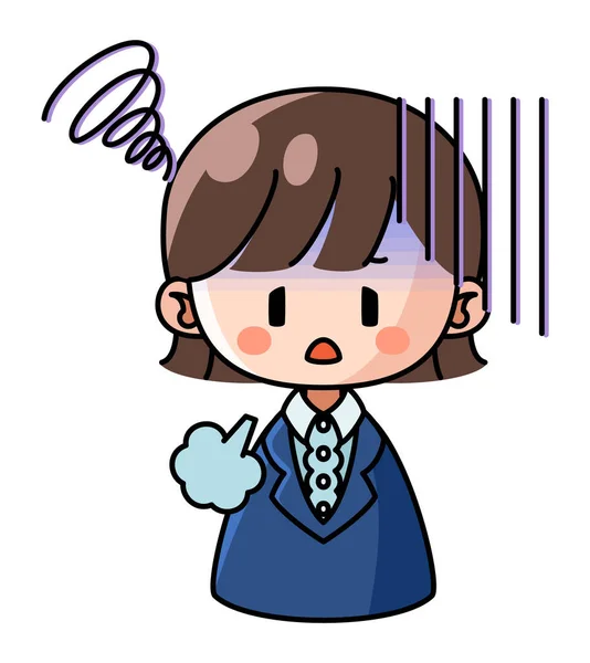Clip Art Woman Suit Who Sighs Disappointment Depression — ストックベクタ