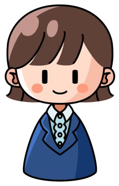 Takım elbiseli bir kadının gülümsemesi (deformasyon simgesi))