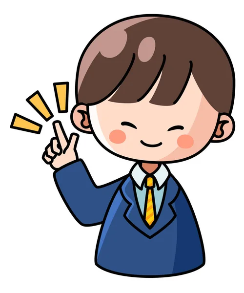 Illustration Businessman Man Offering Positive Suggestion — 스톡 벡터