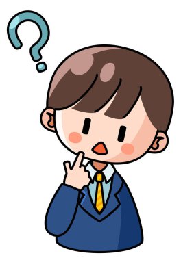 Şüpheleri olan ve başını eğen takım elbiseli bir adam..