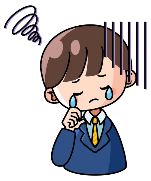 Clip Art Man Suit Who Shed Tears Sadness Frustration — Archivo Imágenes Vectoriales