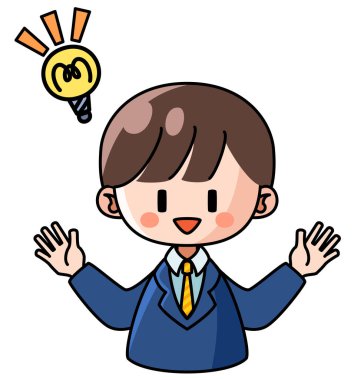 Bir şey gösteren takım elbiseli bir adamın görüntüsü.