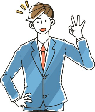 Takım elbiseli bir işadamı onay verdi.