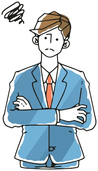 Illustration Man Suit Businessman Distress — Stock Vector