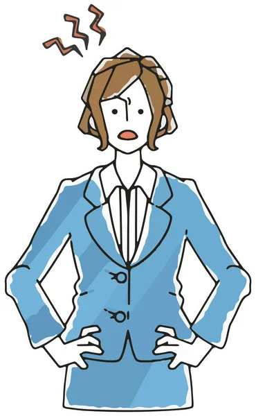 Clip Art Femme Costume Qui Est Irrité Colère — Image vectorielle