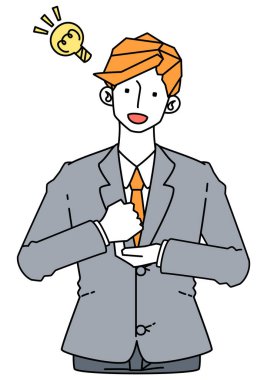 Bir fikri ateşleyen takım elbiseli bir iş adamının görüntüsü..