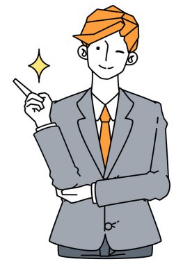 Takım elbiseli bir işadamının göz kırpan görüntüsü..