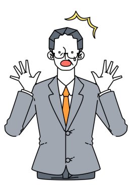 Şaşırmış takım elbiseli bir iş adamının tasviri