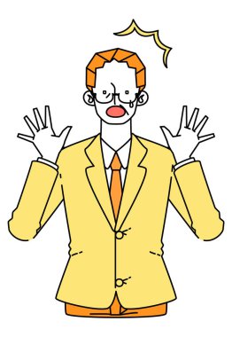 Şaşırmış takım elbiseli bir iş adamının tasviri