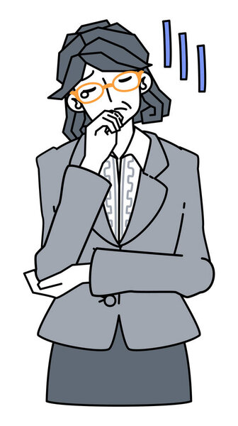 Illustration of a woman in a suit who is discouraged and depressed