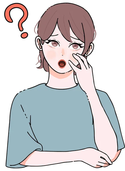 Illustration Young Woman Asking Irritated Question — 스톡 벡터