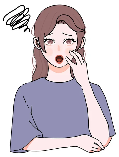 Care Exasperation Illustration Young Woman Troubleexpression — стоковый вектор