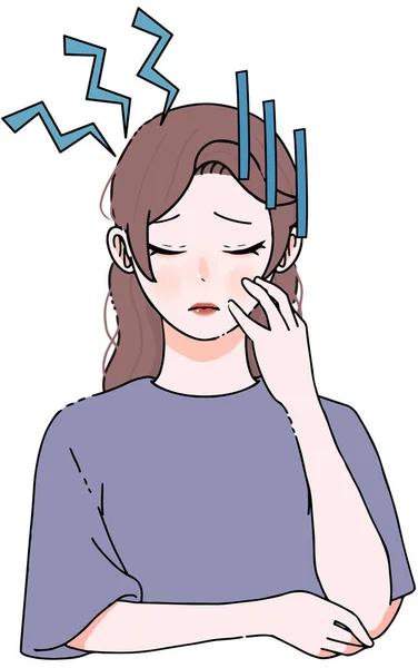Illustration Young Woman Suffering Poor Health — ストックベクタ
