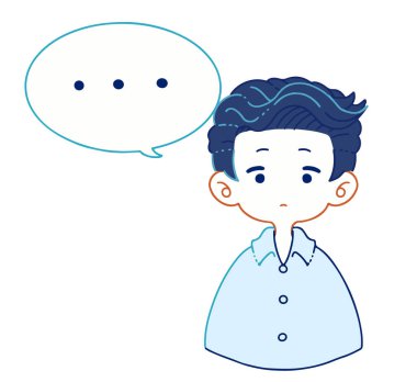 Illustration of a boy in a suit shirt who is aghast and silent.