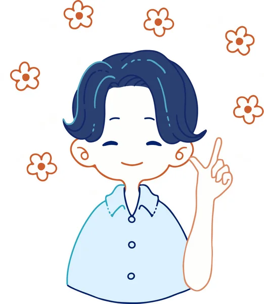 Illustration Man Shirt Teaching Something Cheerful Expression — 스톡 벡터