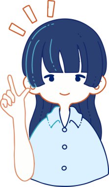 Illustration of a girl proposing an idea