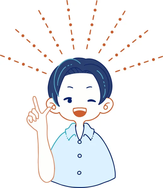 Person Making Positive Suggestion_Wink_Bright_Illustration — Stockvector