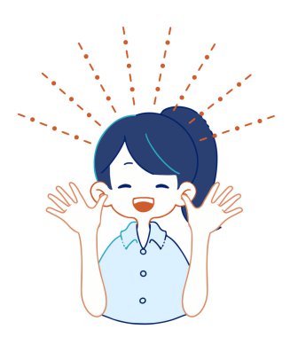 Clip art of person who raises both hands and rejoices