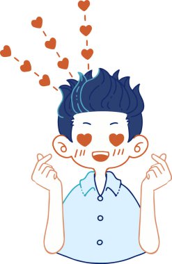 A person so mellifluous that his eyes turn into hearts (finger hearts)