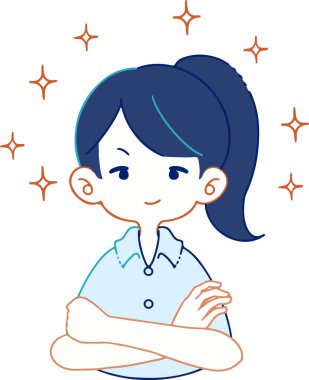 Illustration of person crossing arms confidently