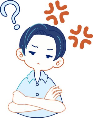 Sinirli bir şekilde soran bir kişinin resmi.