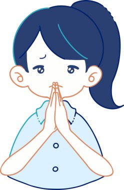 El ele tutuşarak özür dileyen bir kişinin vektör illüstrasyonu