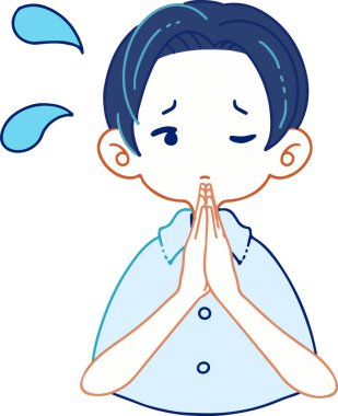 Özür dileyen bir kişinin vektör çizimi