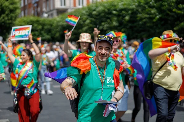 Dublin Irlanda Junho 2022 Irlanda Orgulho 2022 Desfile Com Pessoas — Fotografia de Stock