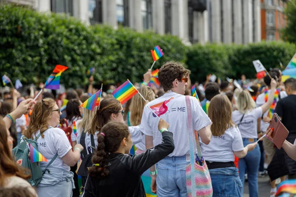 Dublin Irlanda Junho 2022 Irlanda Orgulho 2022 Desfile Com Pessoas — Fotografia de Stock