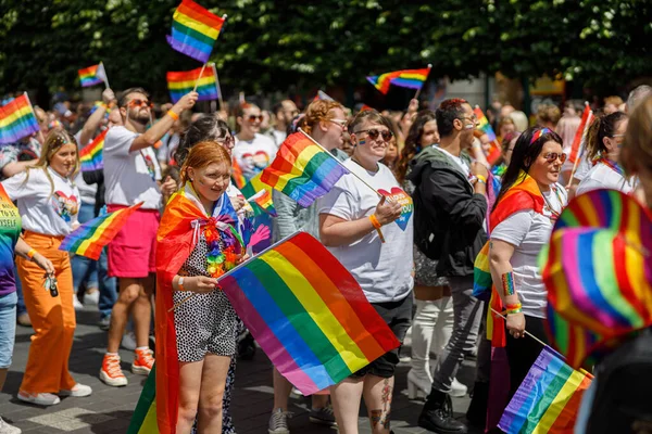 Dublin Irlanda Junho 2022 Irlanda Orgulho 2022 Desfile Com Pessoas — Fotografia de Stock