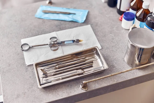 Dental Professional Equipment Table Modern Clinic — Stock fotografie